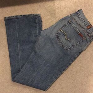 74AMK Flare Worn Wash Jeans